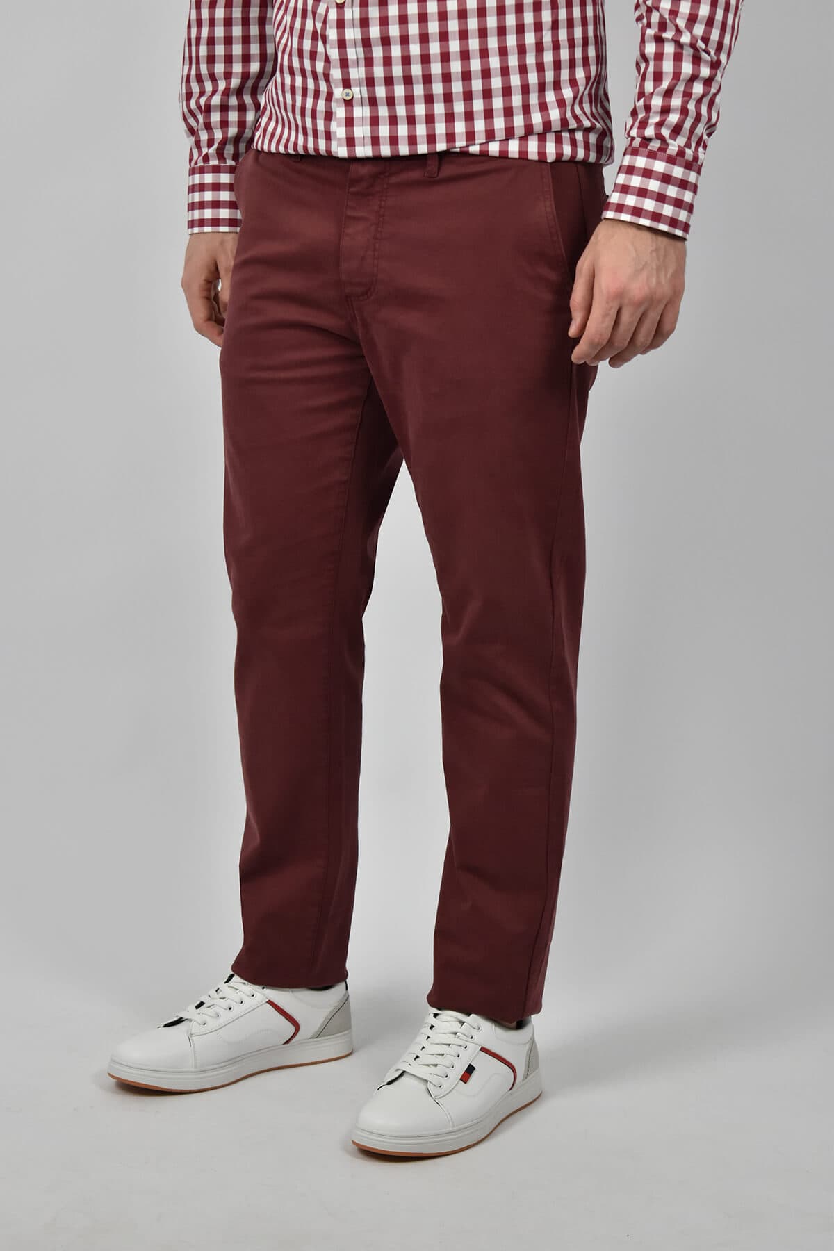 Red Wave Παντελόνι Chinos Ares Skinny - Μπορντό - ARES SKINNY PIROS 1B