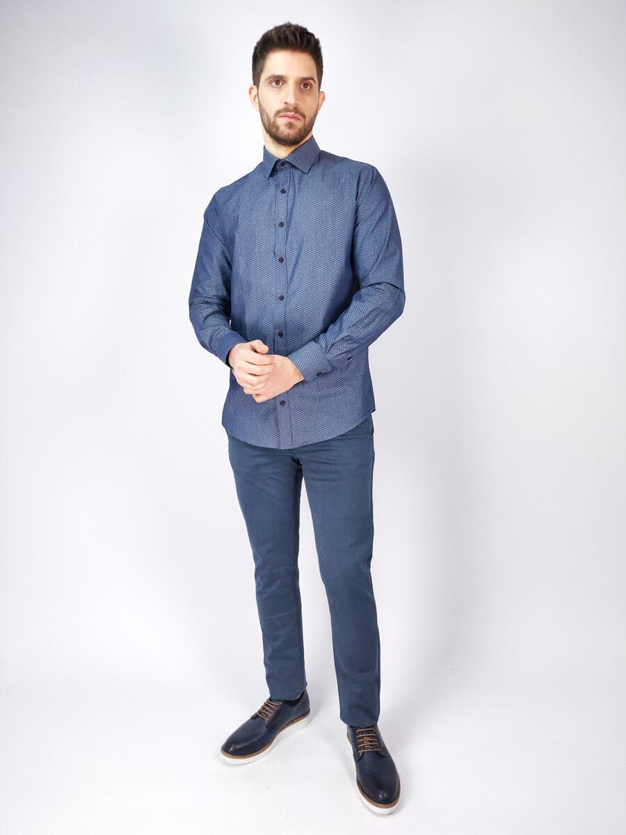 GioS Πουκάμισο - Σκούρο‌‌ μπλε - 9504