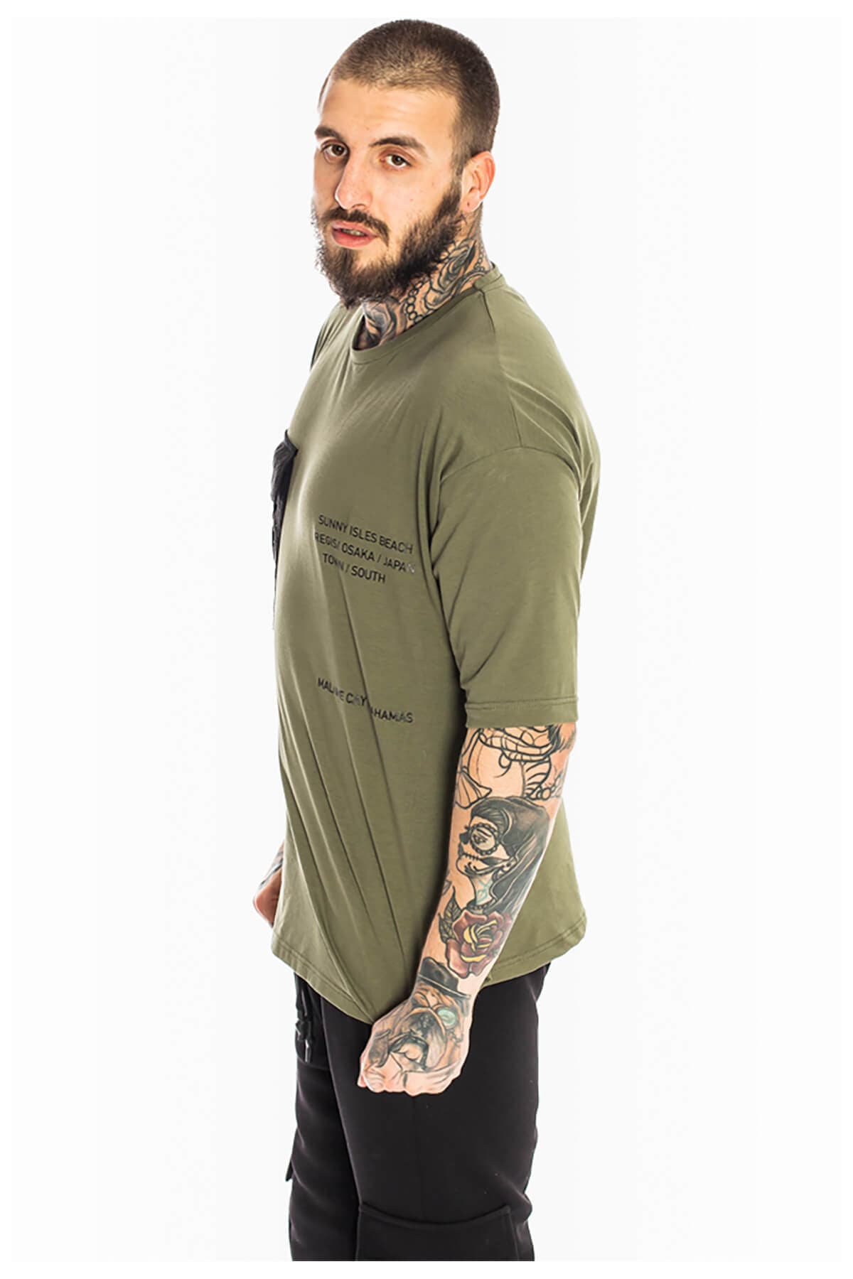 J-2 T-Shirt Oversized Με Τσέπη Και Τύπωμα