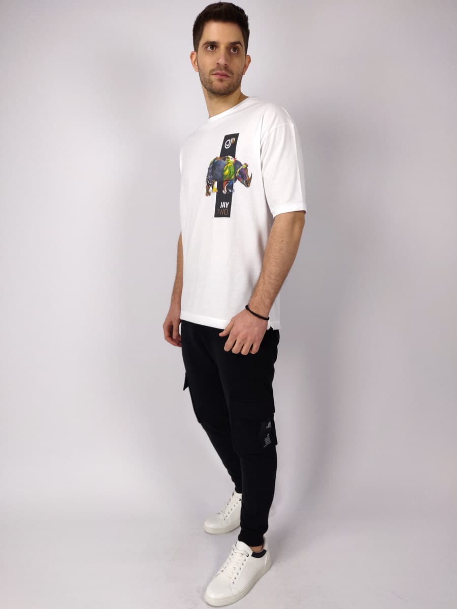 J-2 T-Shirt Oversized Με Τύπωμα