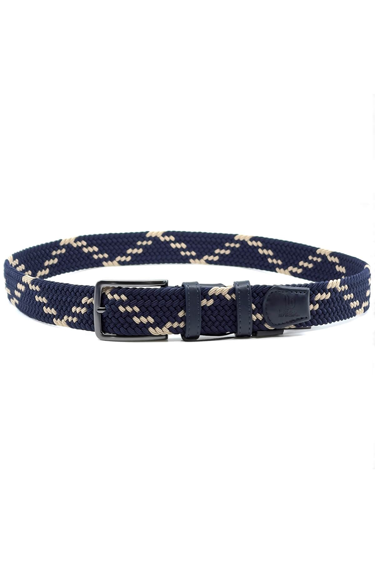 Legend Accessories Ελαστική Με Δερμάτινα Μέρη Μπλε - Σκούρο‌‌ μπλε