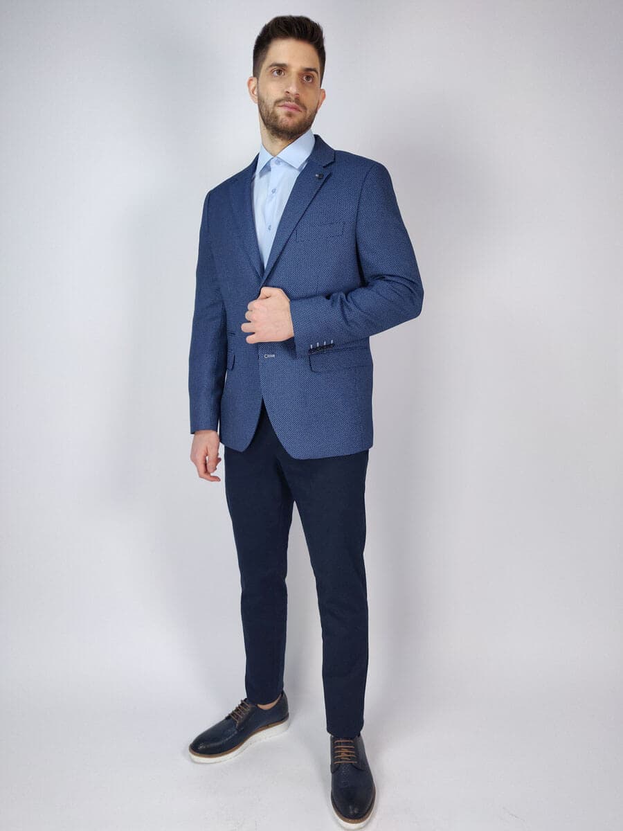 Leonardo Uomo Σακάκι Με Σχέδιο - Σκούρο‌‌ μπλε - S19LU090160008