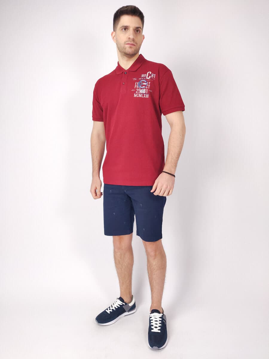 Petrol Indrustries Σορτς Chinos Με Σχέδιο - Σκούρο‌‌ μπλε - SHO527