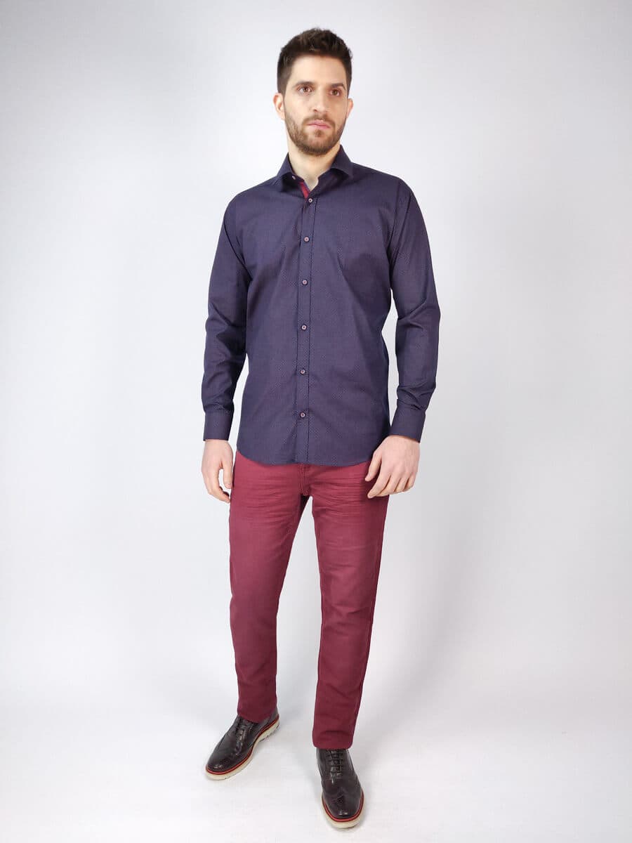 Rammazzoti Πουκάμισο Με Μικροσχέδιο - Σκούρο‌‌ μπλε - SENTINO