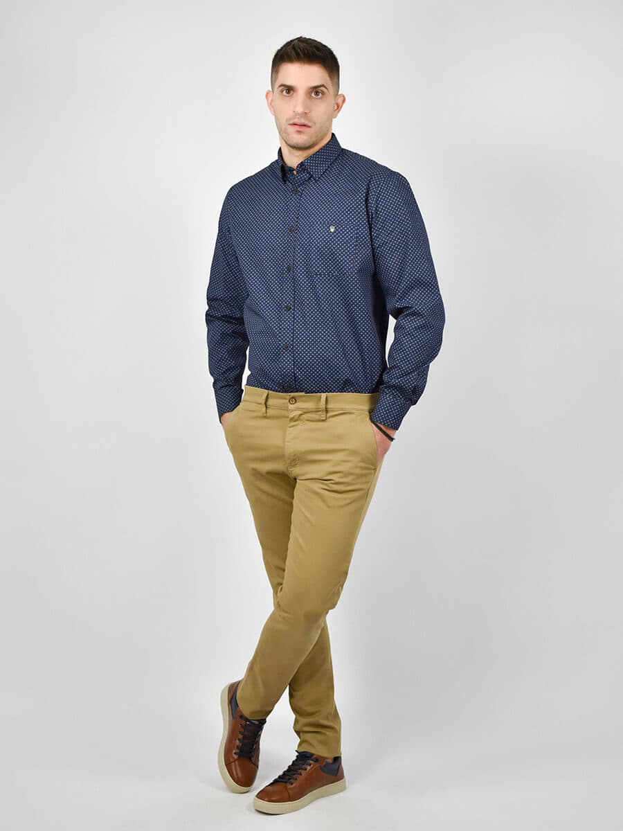 Men's Chino Pants Red Wave Beige