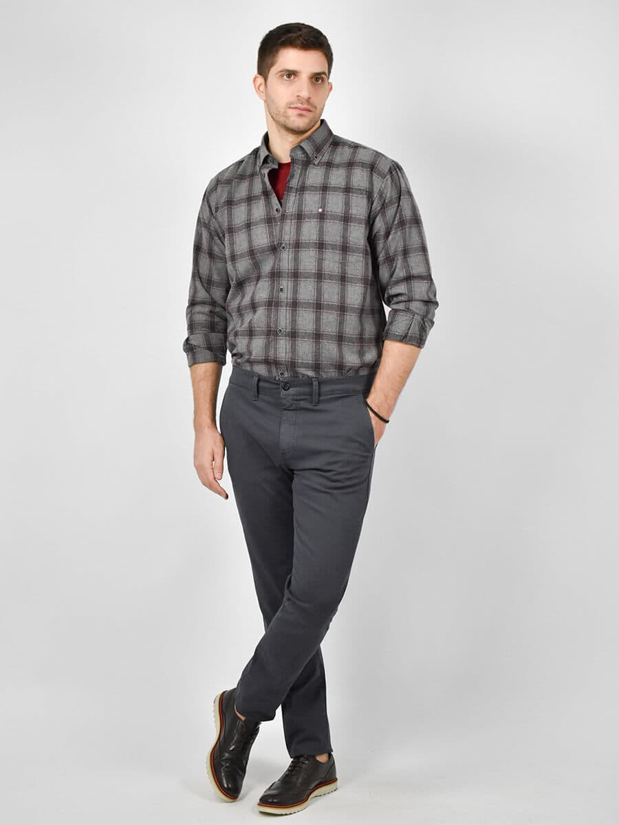 Men's Chino Pants Red Wave Gray