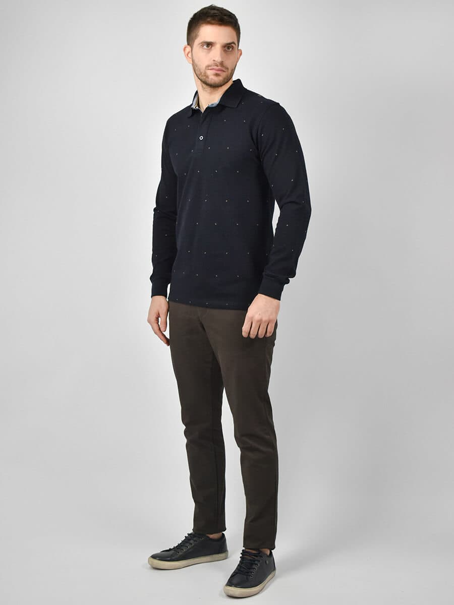 Side Effect Μπλούζα Πόλο Με Μικροσχέδιο - Σκούρο‌‌ μπλε