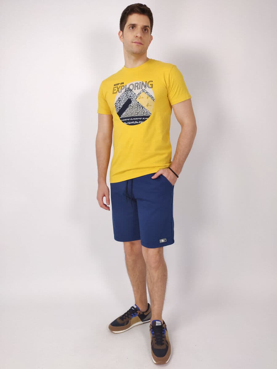 Marcus T-Shirt Με Στάμπα - Κίτρινο - 28200341 ELDON