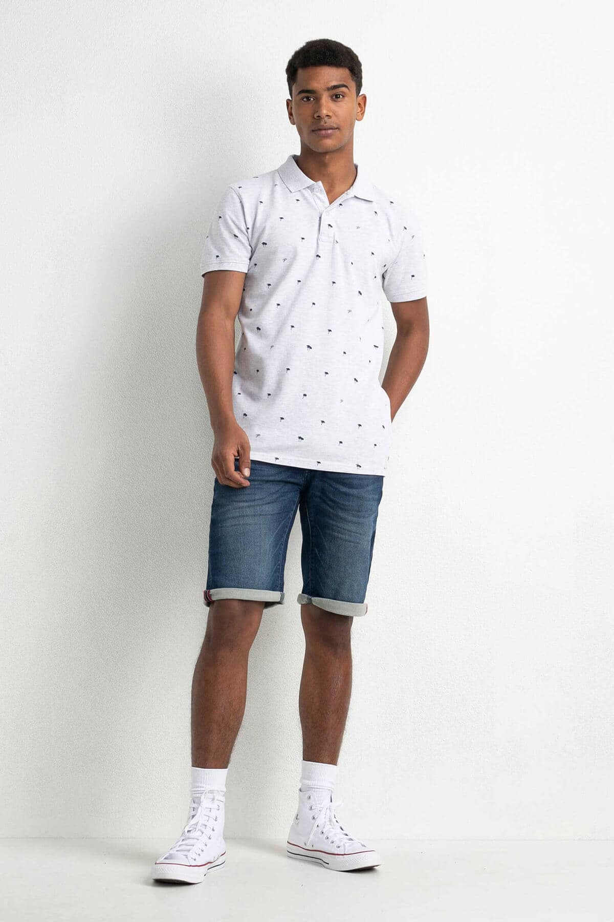 Petrol Industries Μπλούζα Πόλο Palm Tree