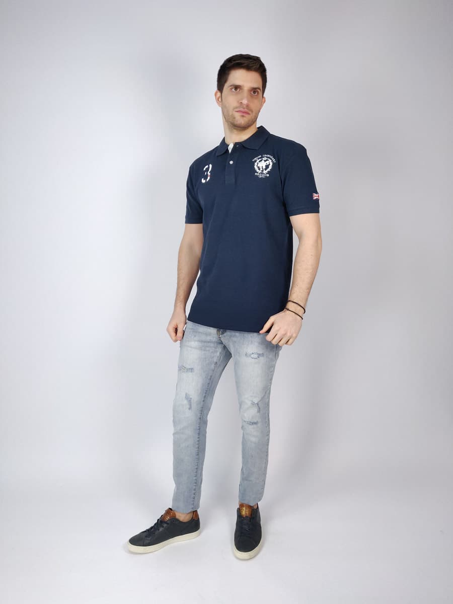 Vinson Polo Μπλούζα Πόλο Με Κέντημα Στάμπα - Σκούρο‌‌ μπλε - 10447 ESTEFAN