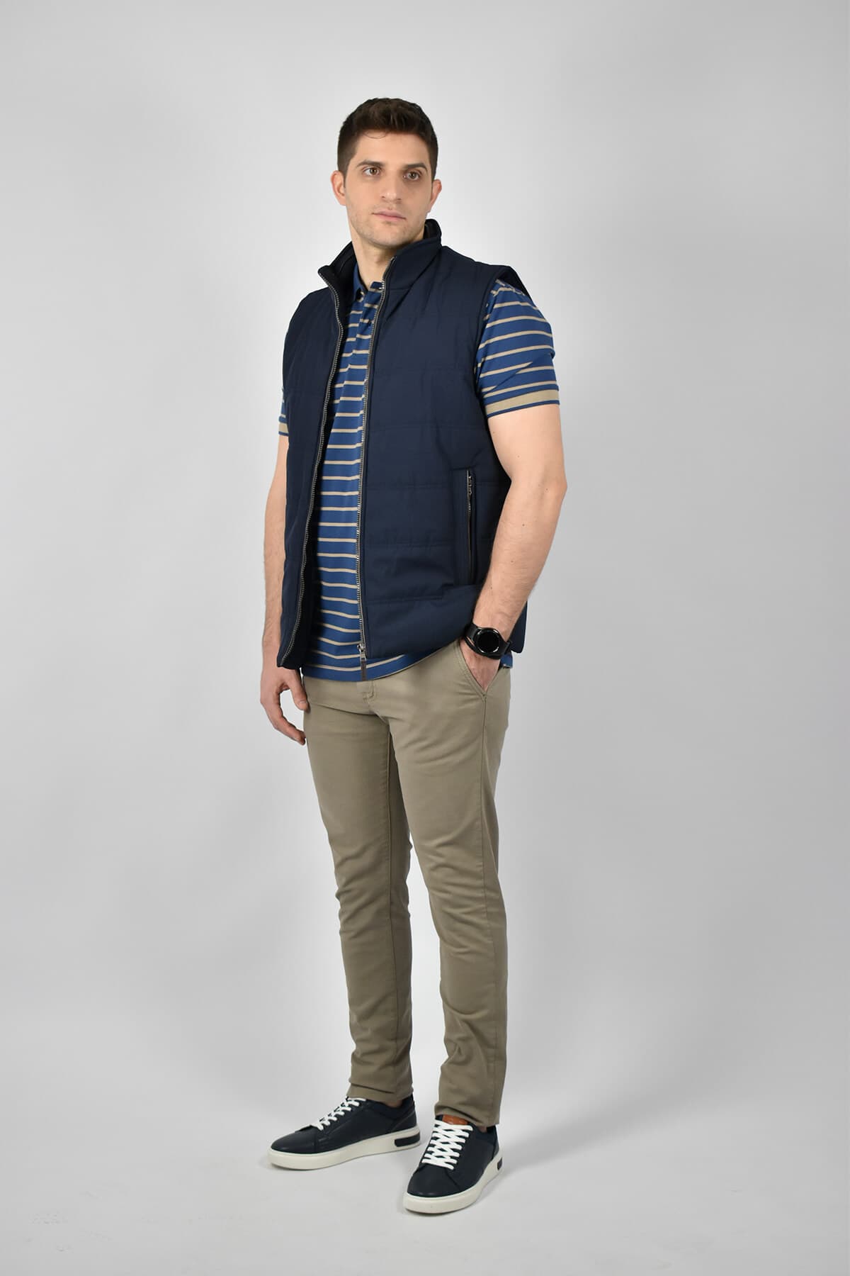 Men's Chino Pants Red Wave Beige