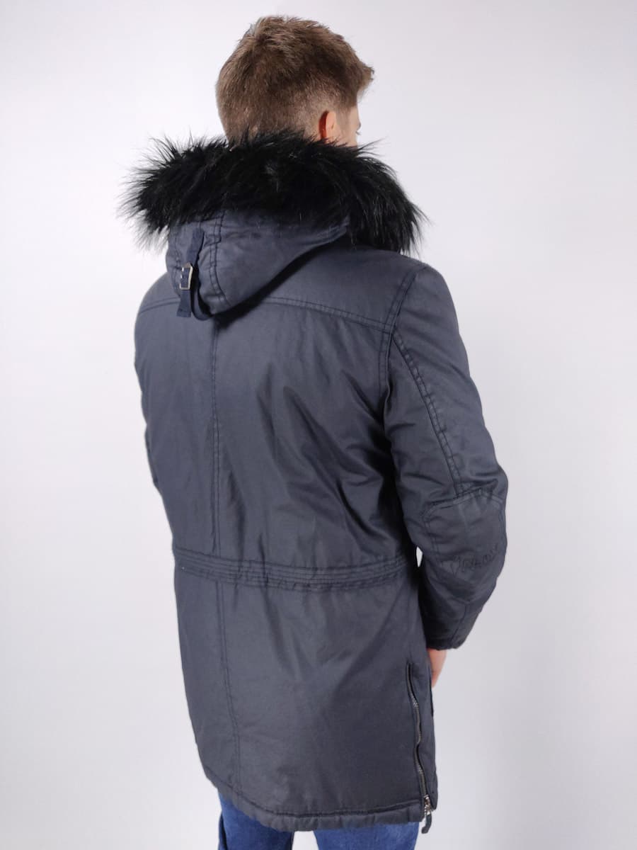 Inox Jackets Μπουφάν Μακρύ Με Κουκούλα - Σκούρο‌‌ μπλε - 17615