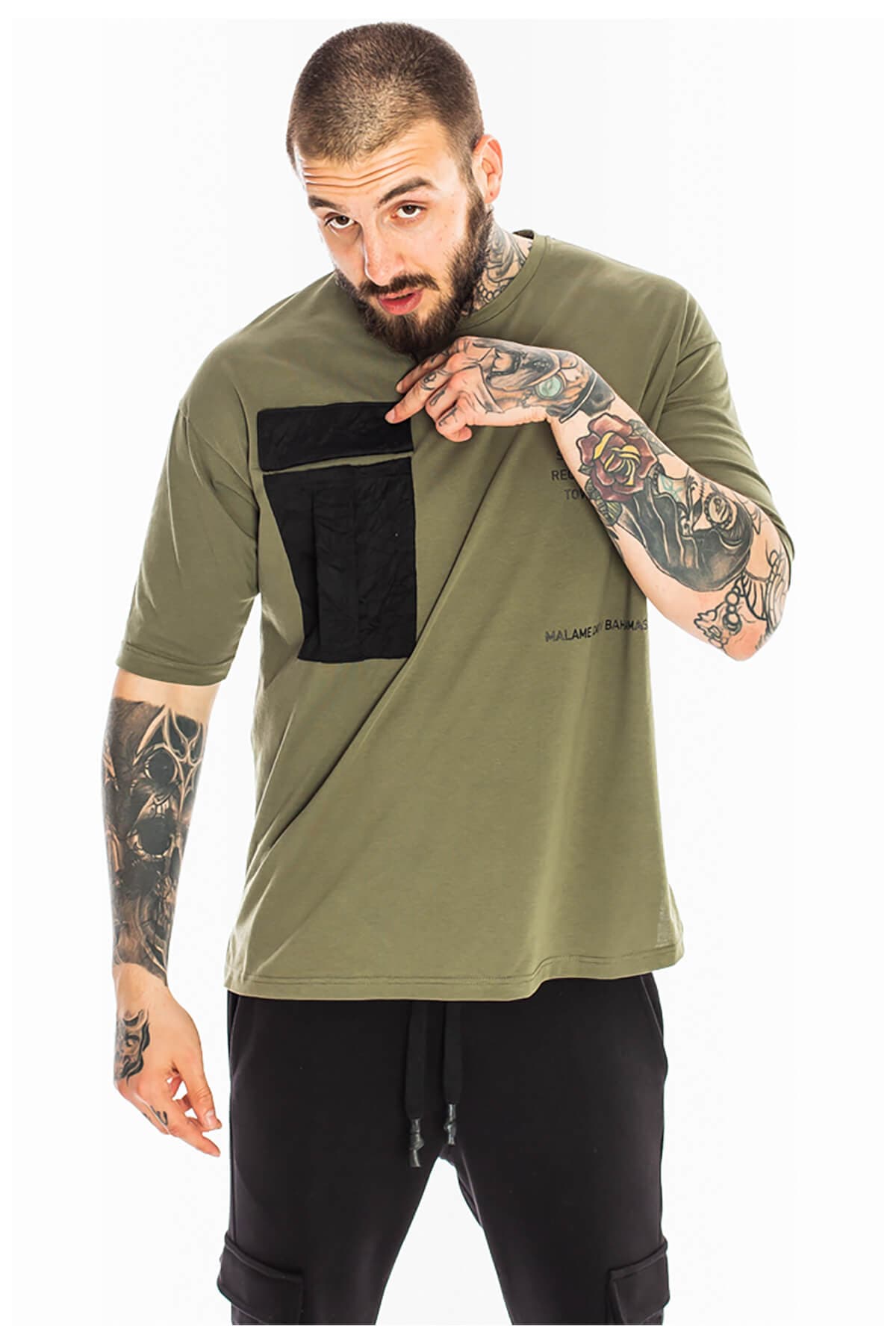 J-2 T-Shirt Oversized Με Τσέπη Και Τύπωμα