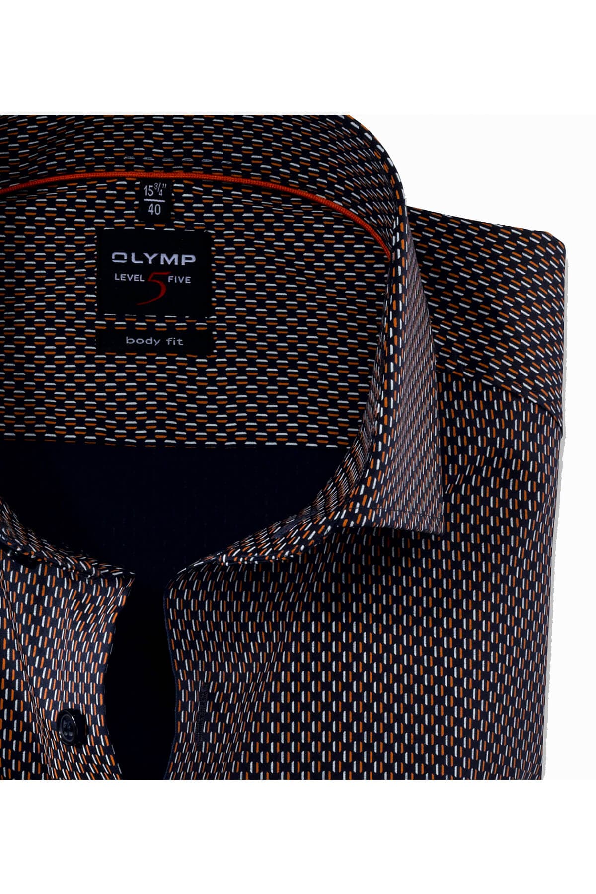 Olymp Πουκάμισο Με Γραμμικό Μικροσχέδιο - Σκούρο‌‌ μπλε - 208214