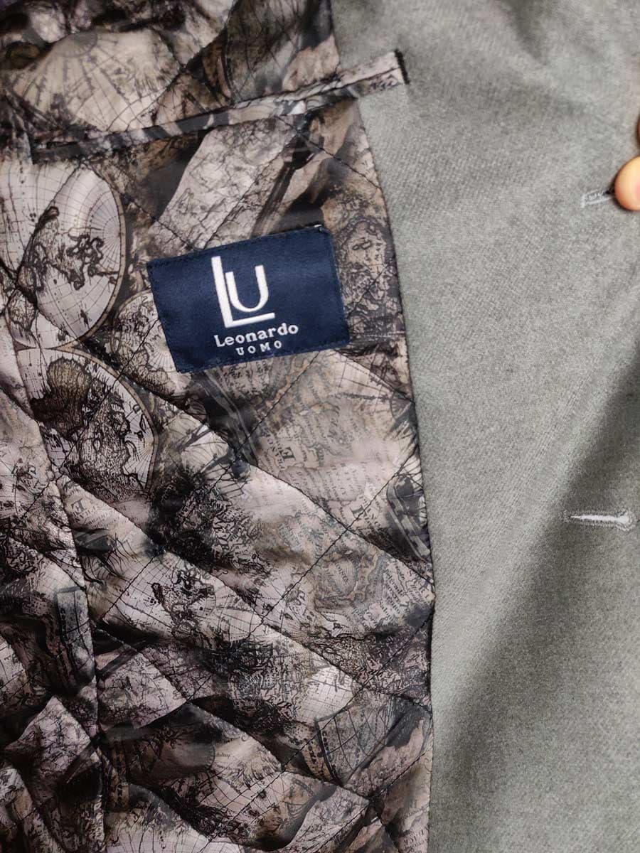 Leonardo Uomo Παλτό Γκρι Slim Fit