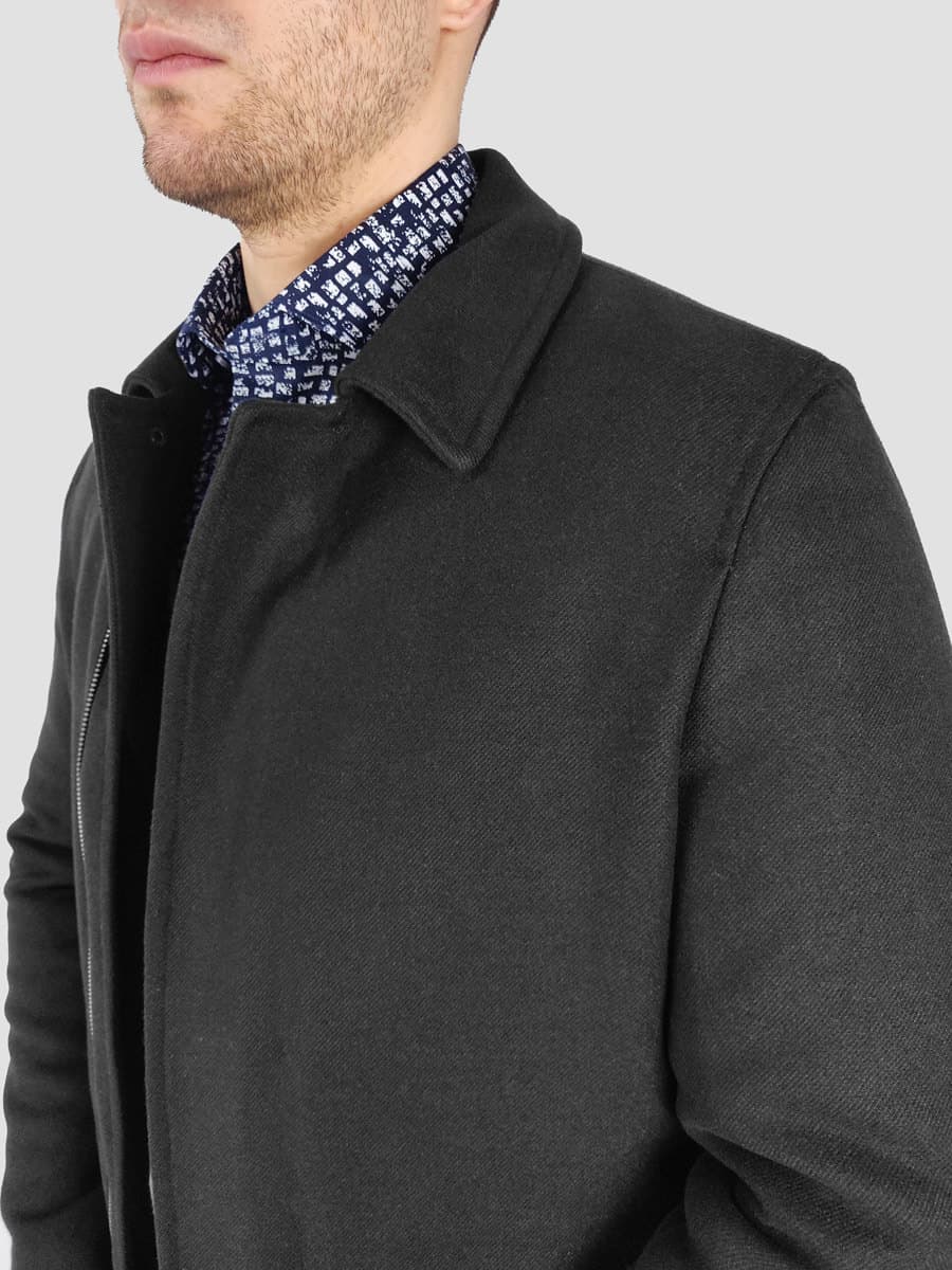 Leonardo Uomo Παλτό Μαύρο Slim Fit