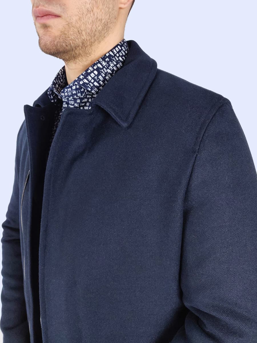 Leonardo Uomo Παλτό Μαύρο Slim Fit - Σκούρο‌‌ μπλε - LU17146