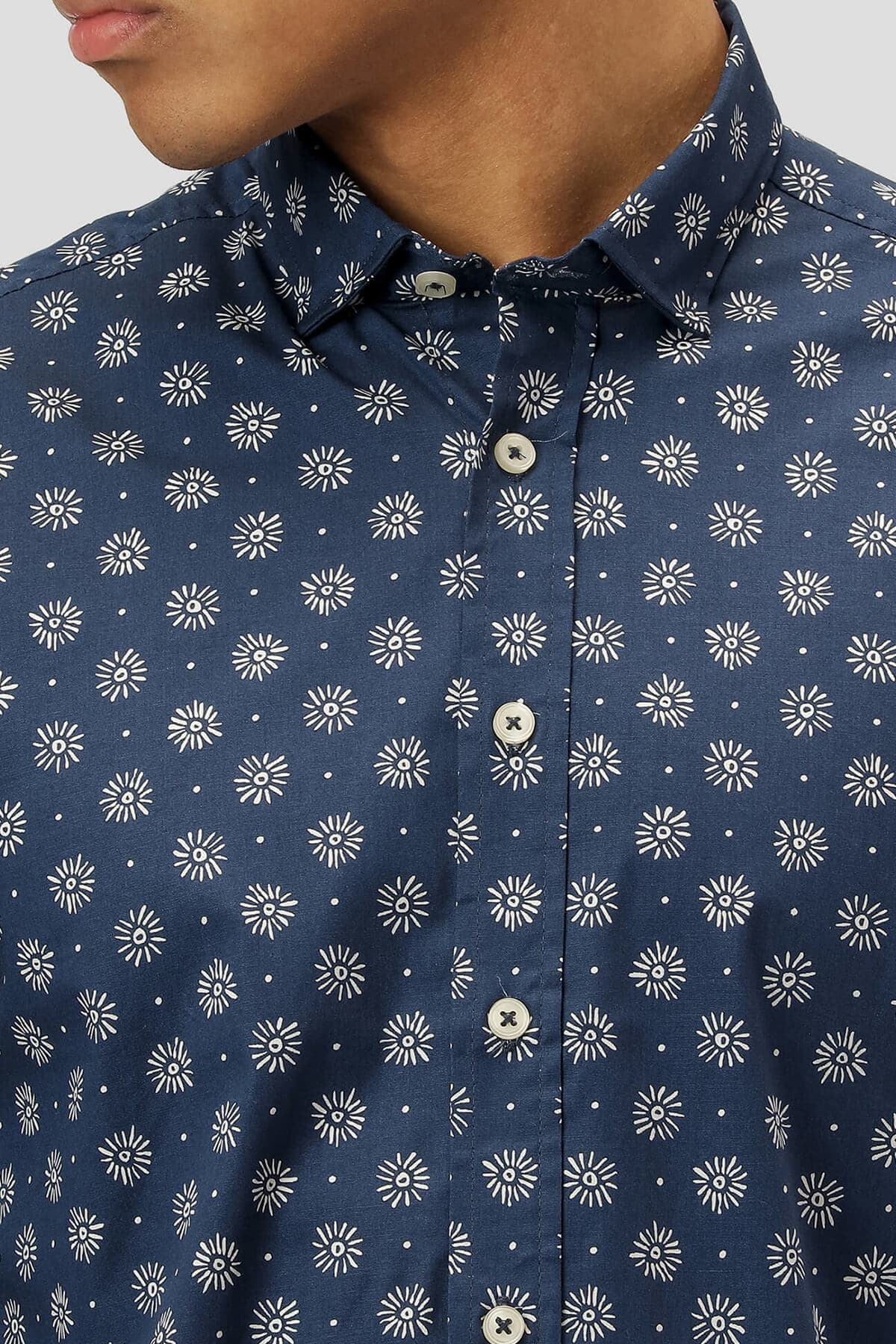 Marcus Πουκάμισο Με Λουλούδια Lomber LS - Σκούρο‌‌ μπλε