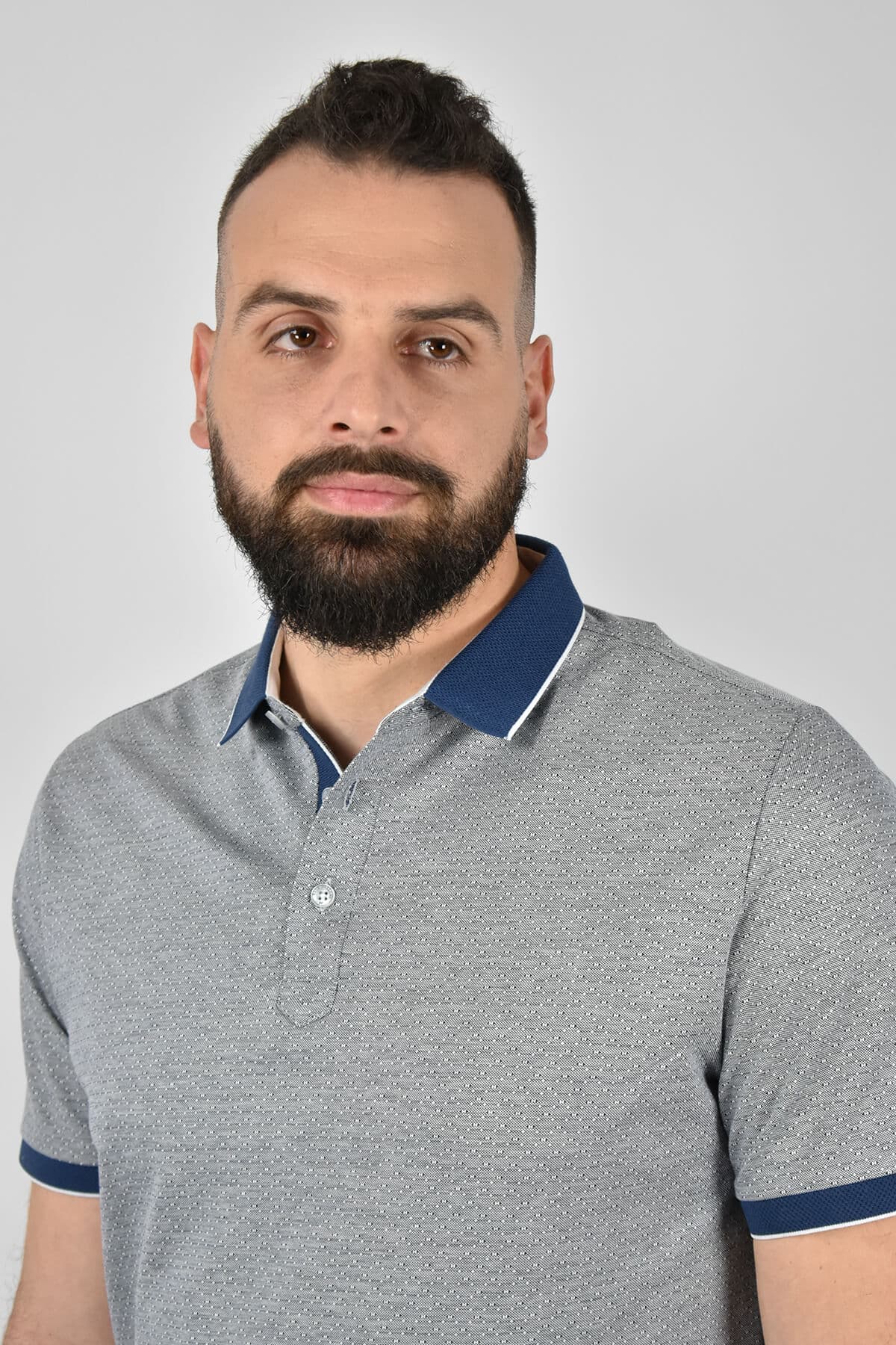 Shutton Blue Μπλούζα Πόλο Με Μικροσχέδιο - Μπλε - L-Padova Polo