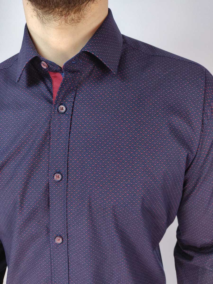 Rammazzoti Πουκάμισο Με Μικροσχέδιο - Σκούρο‌‌ μπλε - SENTINO