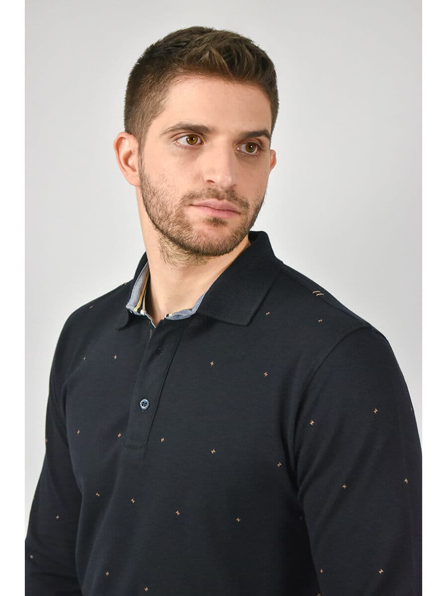 Side Effect Μπλούζα Πόλο Με Μικροσχέδιο - Σκούρο‌‌ μπλε