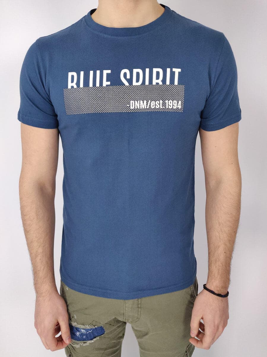 Marcus T-Shirt Με Στάμπα - Μπλε - 28200337 LEYLAND