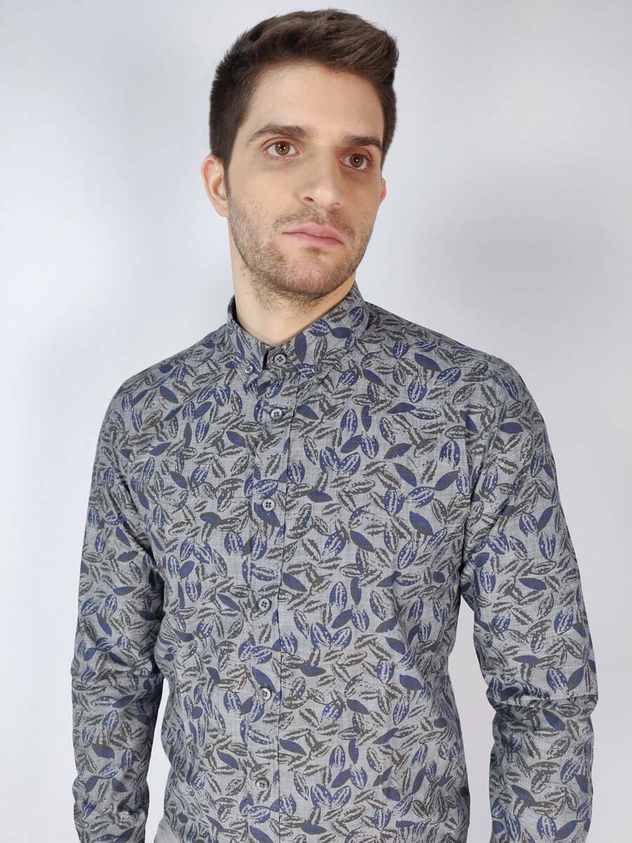 Marcus Πουκάμισο Floral - Γκρι - 31200168 WILLUM