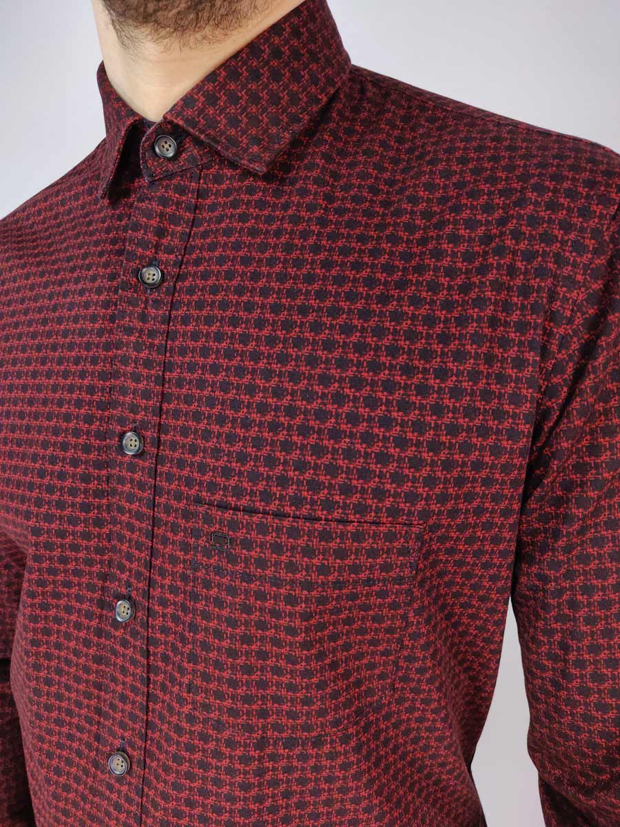 Olymp Πουκάμισο Κόκκινο Regular Fit