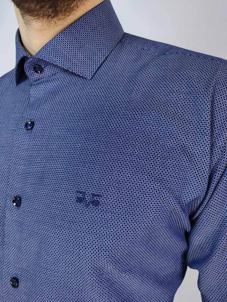 Versace 19V69 Abbigliamento Sportivo Πουκάμισο Με Μικροσχέδιο - Σκούρο‌‌ μπλε - MILANO BUENA 11-24