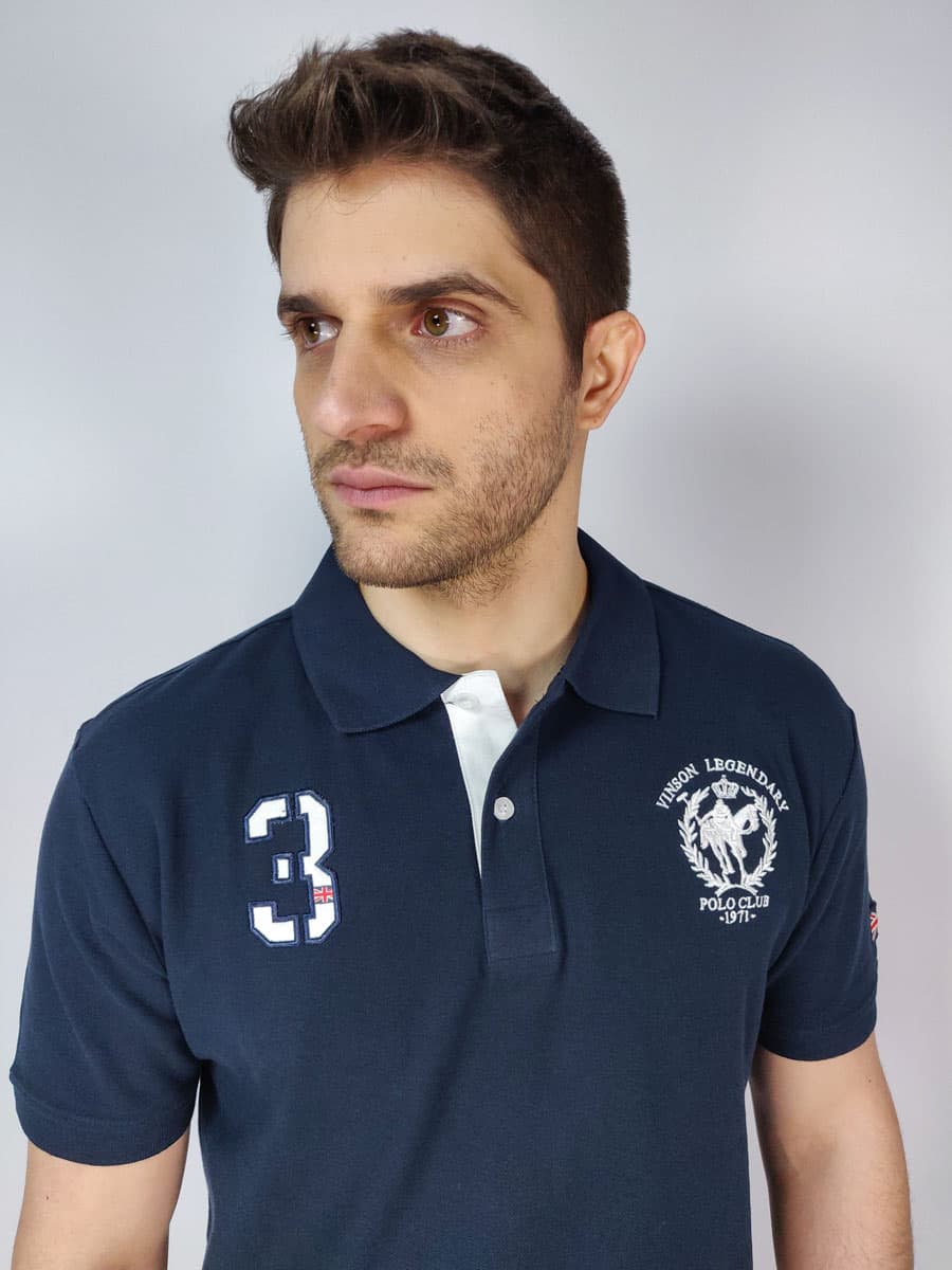 Vinson Polo Μπλούζα Πόλο Με Κέντημα Στάμπα - Σκούρο‌‌ μπλε - 10447 ESTEFAN