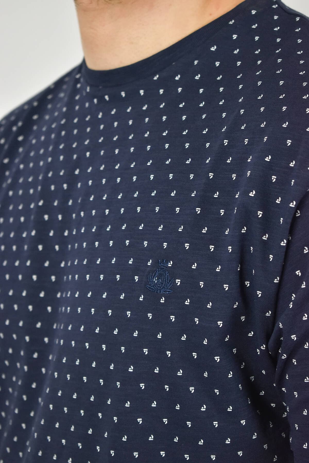 Visconti T-Shirt Με Μικροσχέδιο - Σκούρο‌‌ μπλε