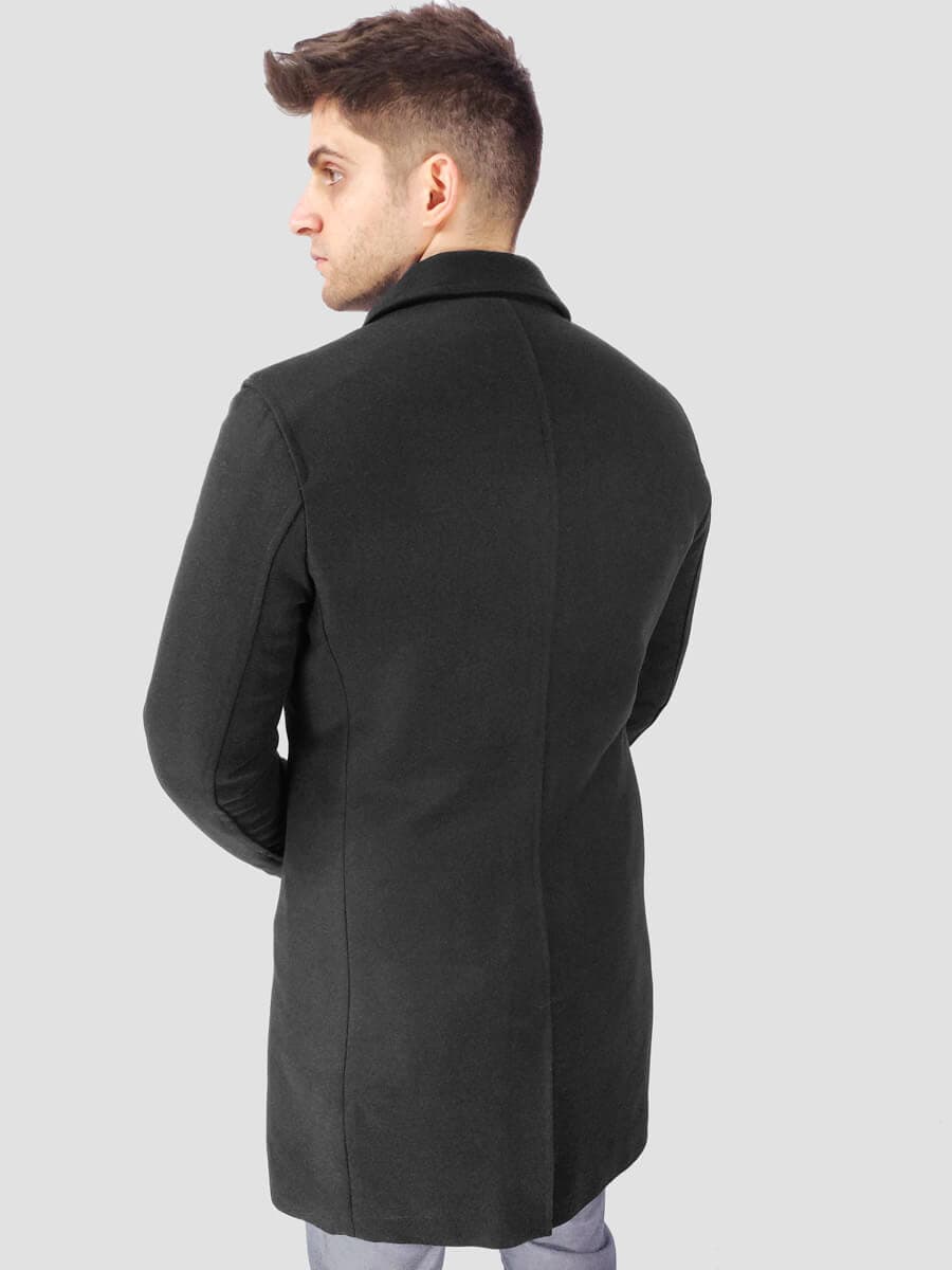 Leonardo Uomo Παλτό Μαύρο Slim Fit