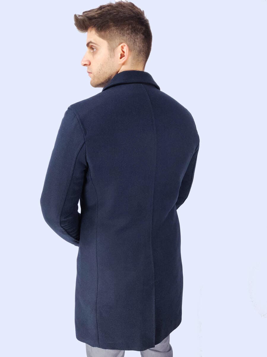 Leonardo Uomo Παλτό Μαύρο Slim Fit - Σκούρο‌‌ μπλε - LU17146