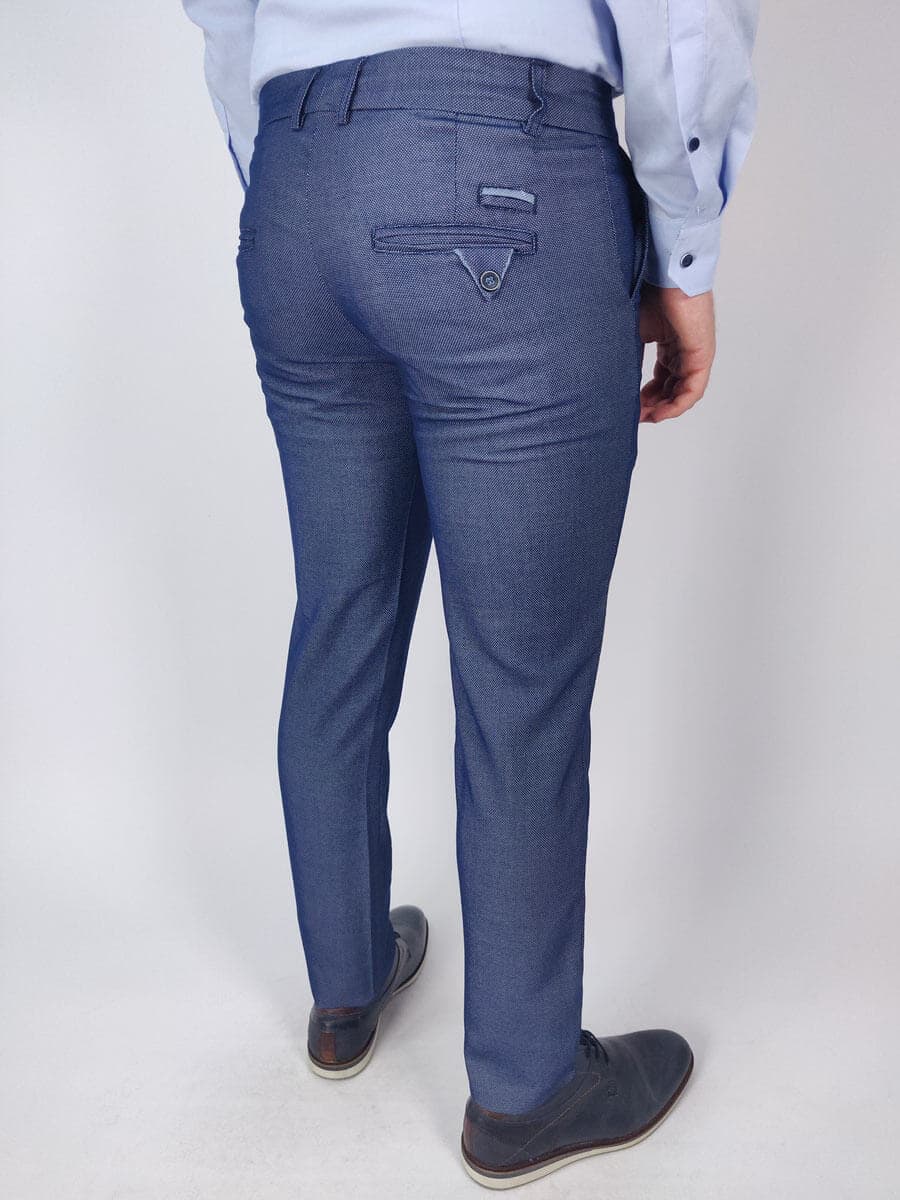 Leonardo Uomo Παντελόνι Υφασμάτινο Σκούρο Μπλε Slim Fit - Σκούρο‌‌ μπλε - S19LU050260244