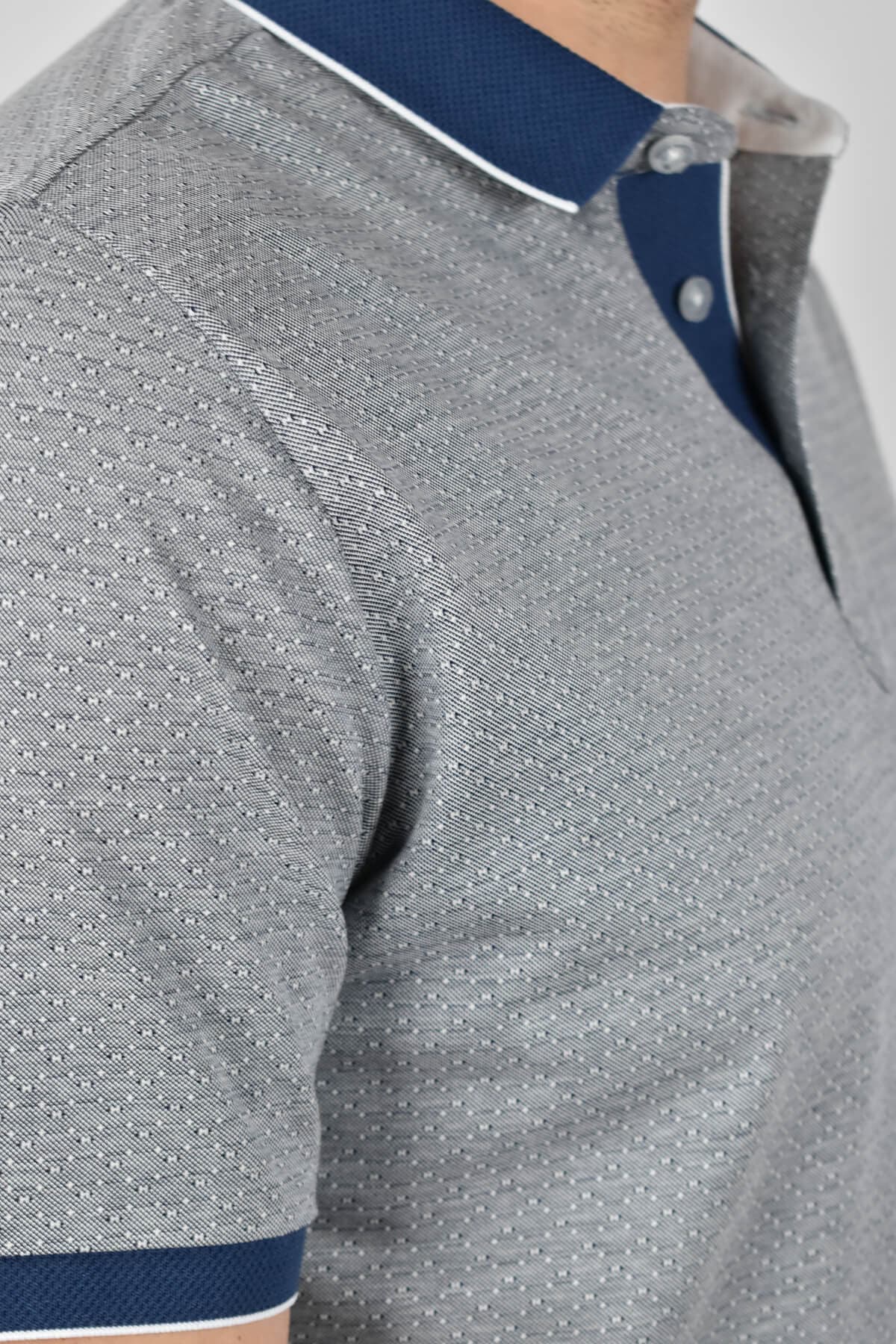 Shutton Blue Μπλούζα Πόλο Με Μικροσχέδιο - Μπλε - L-Padova Polo