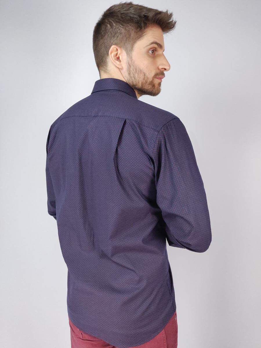 Rammazzoti Πουκάμισο Με Μικροσχέδιο - Σκούρο‌‌ μπλε - SENTINO