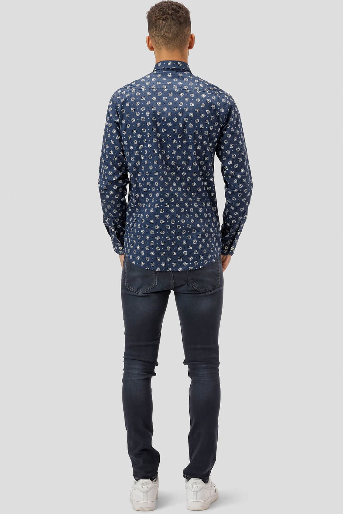 Marcus Πουκάμισο Με Λουλούδια Lomber LS - Σκούρο‌‌ μπλε