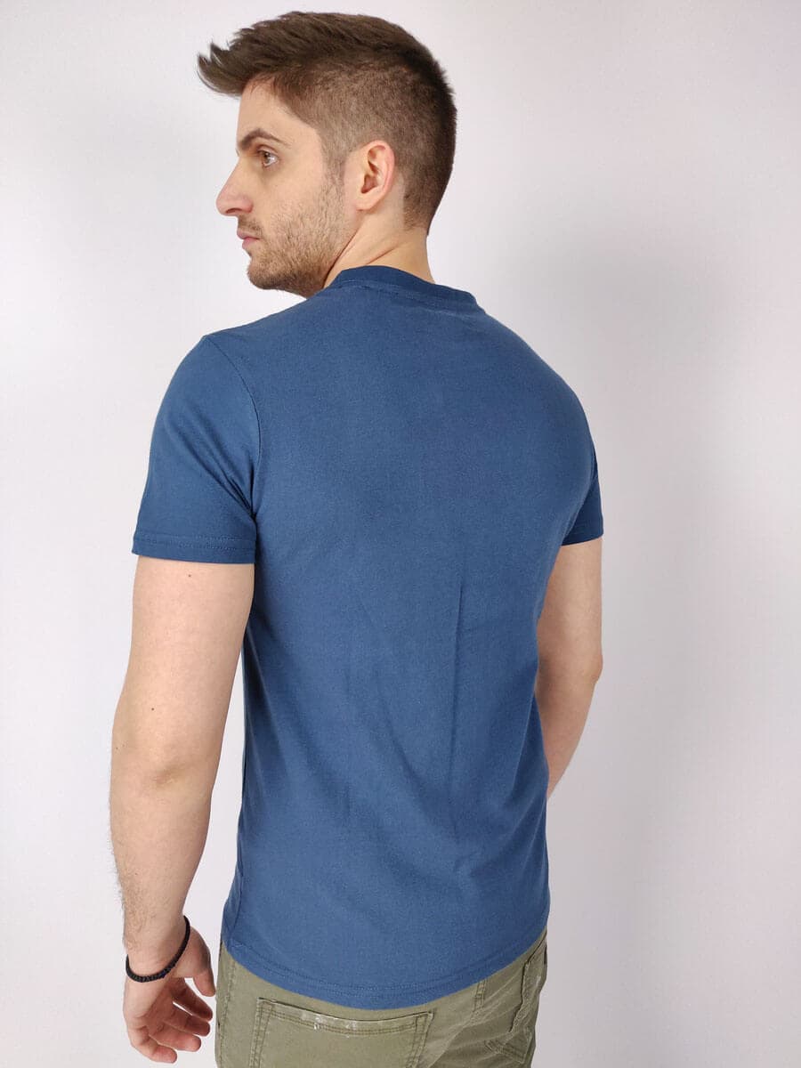 Marcus T-Shirt Με Στάμπα - Μπλε - 28200337 LEYLAND