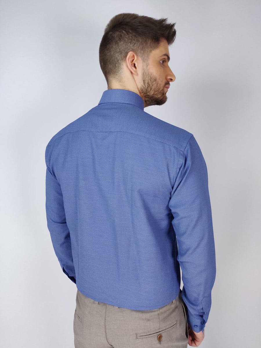 Carlo Bruni Πουκάμισο Με Μικροσχέδιο - Γαλάζιο - AMSTERDAM 11-24