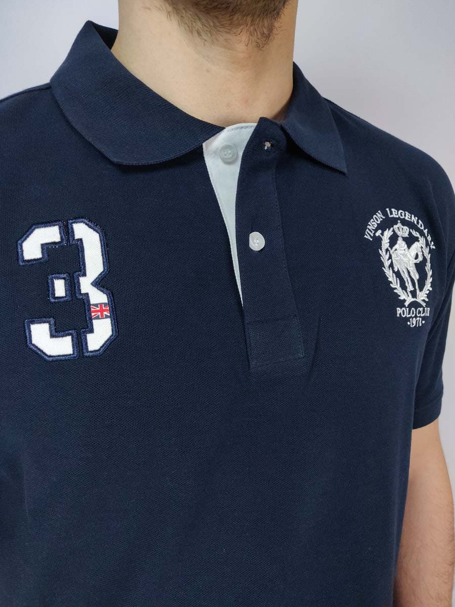 Vinson Polo Μπλούζα Πόλο Με Κέντημα Στάμπα - Σκούρο‌‌ μπλε - 10447 ESTEFAN