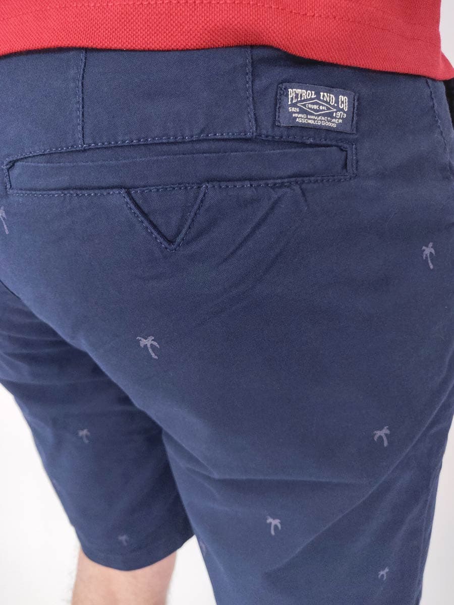 Petrol Indrustries Σορτς Chinos Με Σχέδιο - Σκούρο‌‌ μπλε - SHO527