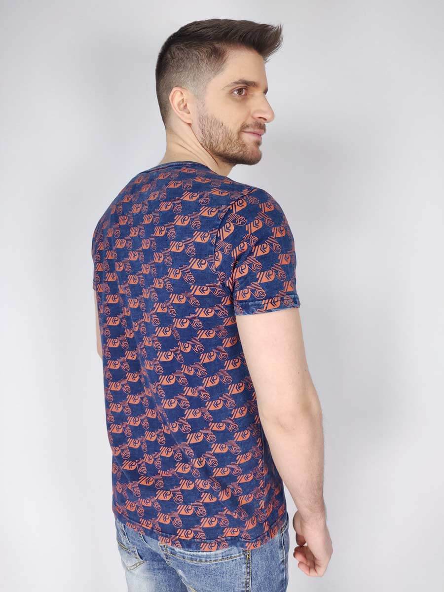 Petrol Industries T-Shirt Με Τύπωμα Σε Όλη Την Επιφάνεια