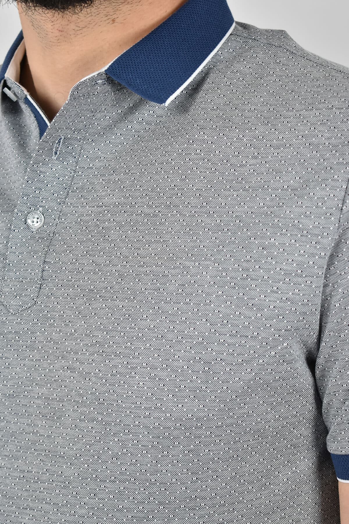 Shutton Blue Μπλούζα Πόλο Με Μικροσχέδιο - Μπλε - L-Padova Polo