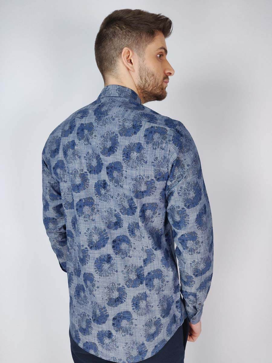 Marcus Πουκάμισο Floral - Σκούρο‌‌ μπλε - 31200168 WILLUM