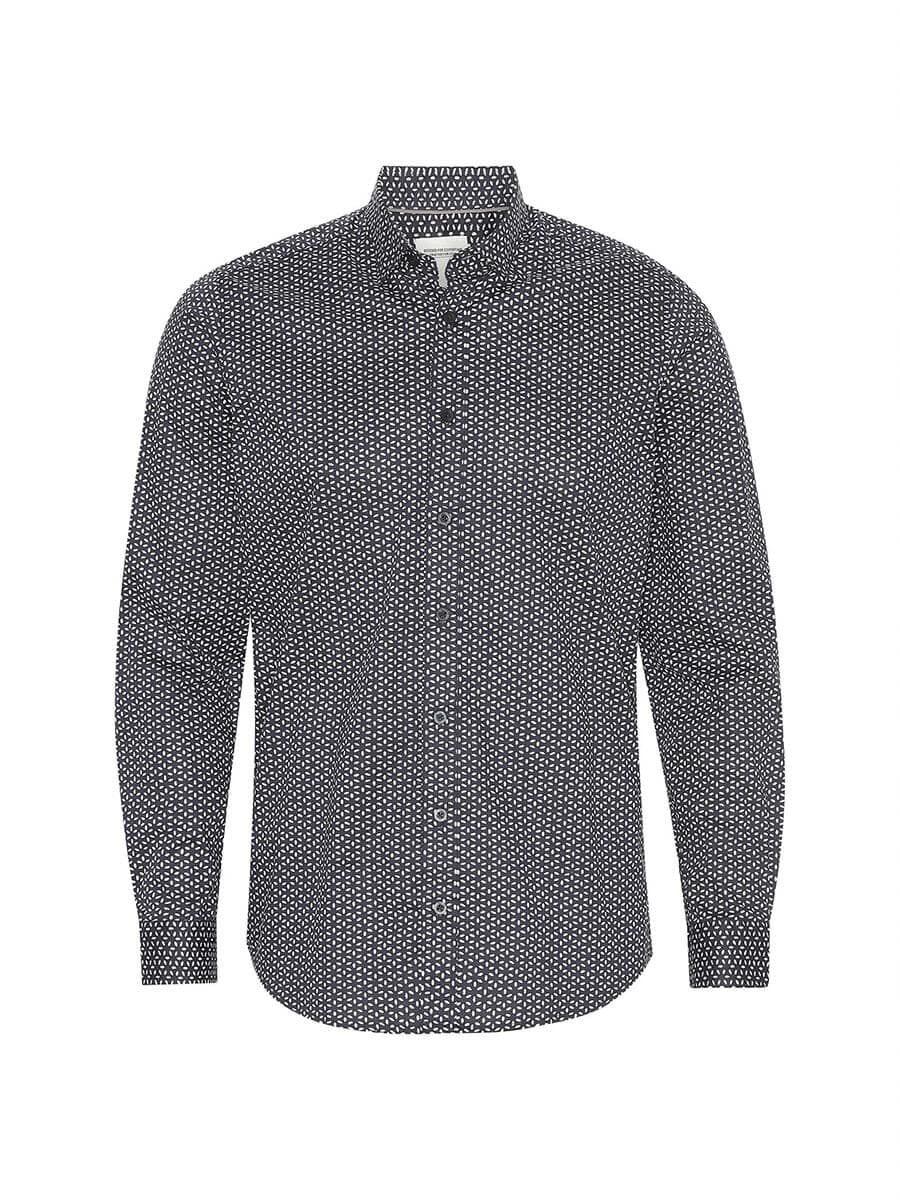 Marcus Πουκάμισο Με Μικροσχέδιο - Σκούρο‌‌ μπλε