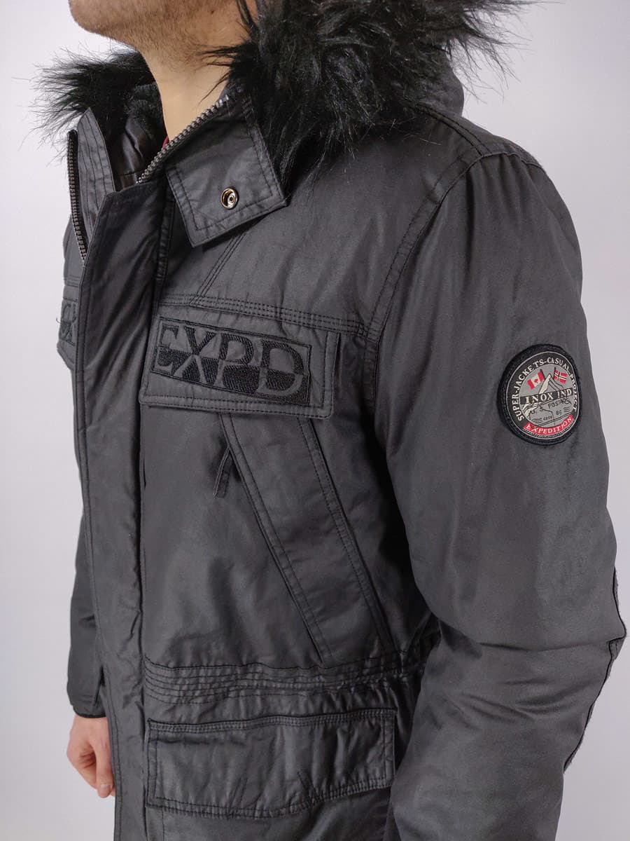 Inox Jackets Μπουφάν Μακρύ Με Κουκούλα