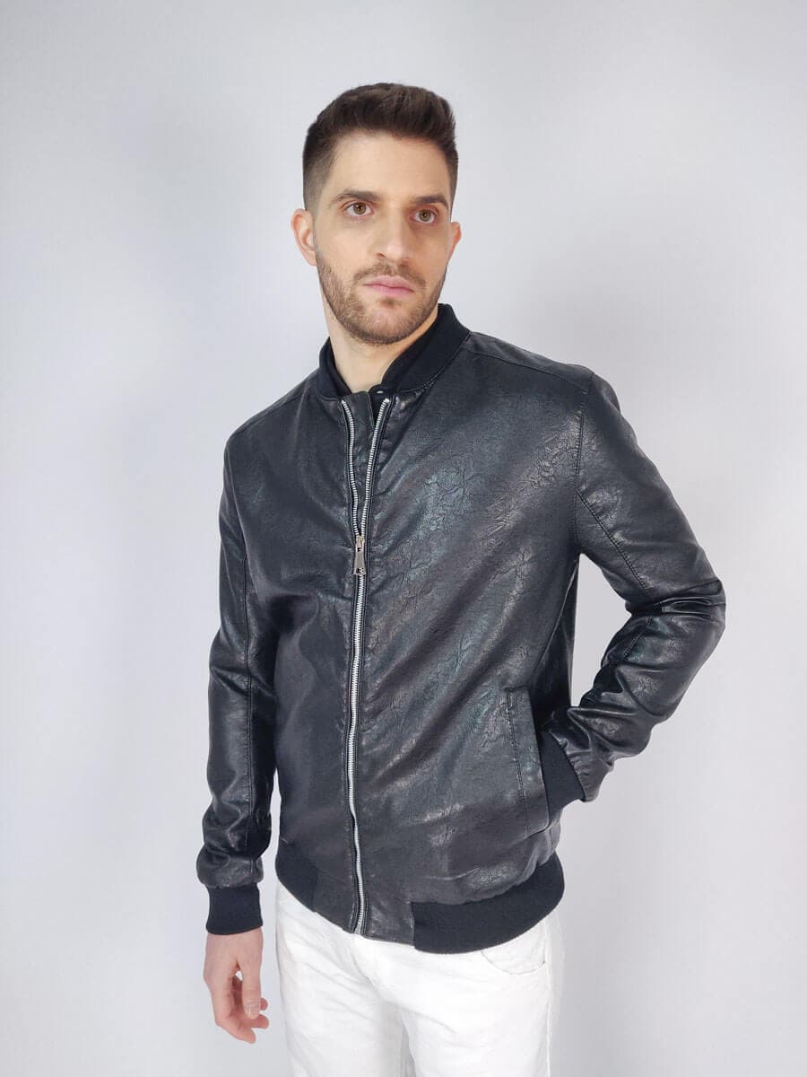 Men's Leather Jackets OEM Black