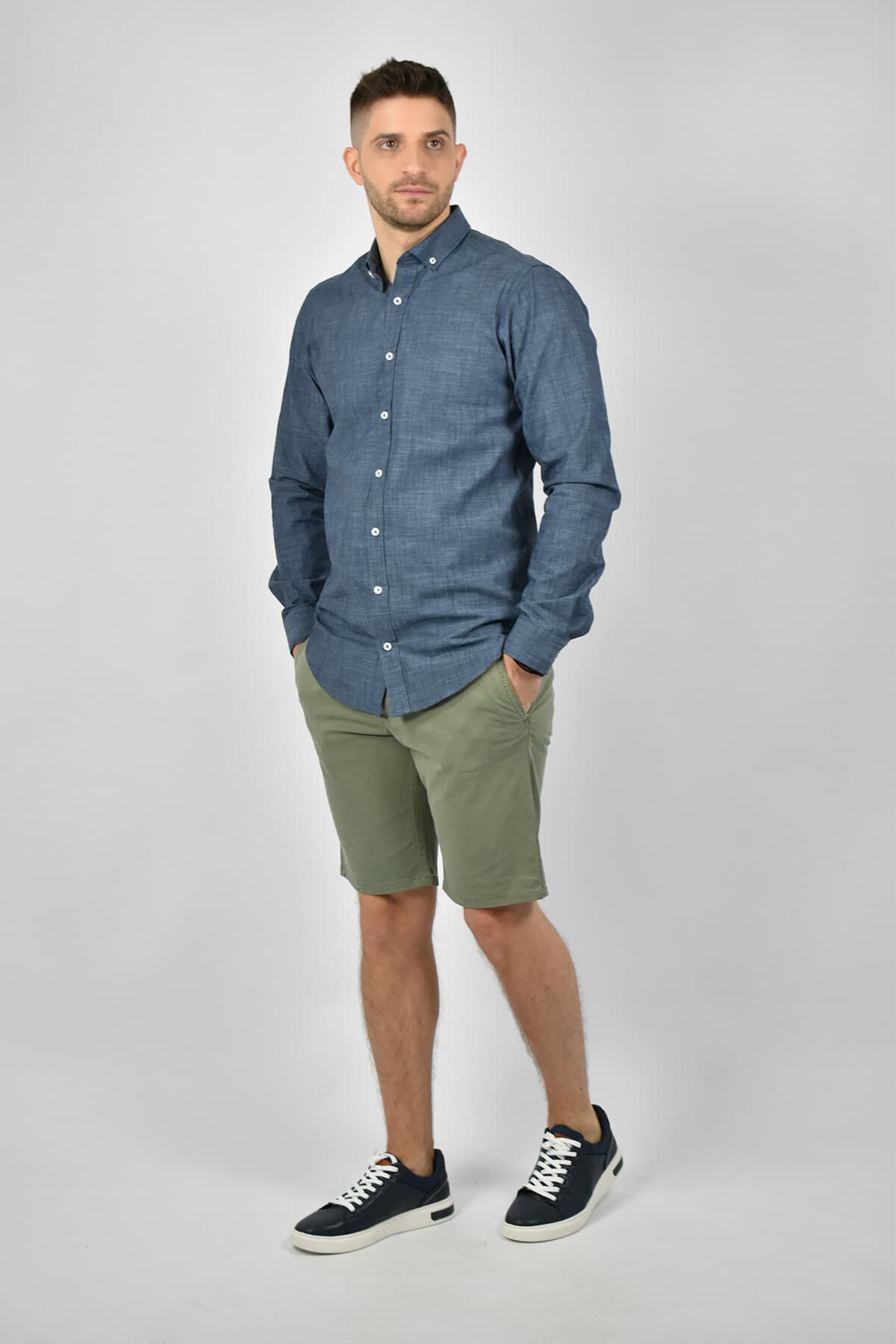 LCDN Βερμούδα Chinos Bari Confort - Πράσινο - Francis 34VF