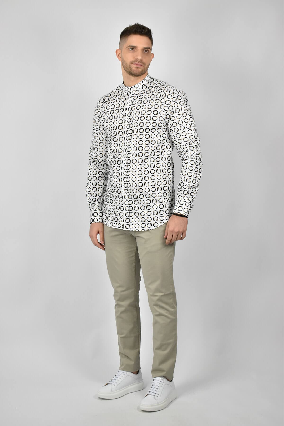 Makan Πουκάμισο Μάο Με Σχέδιο Geri