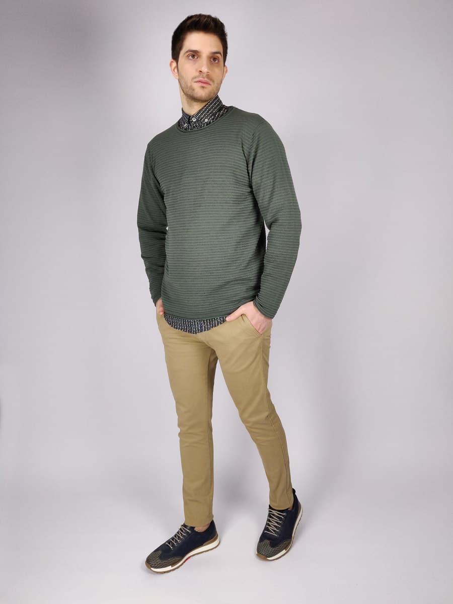 Men's Chino Pants Red Wave Brown